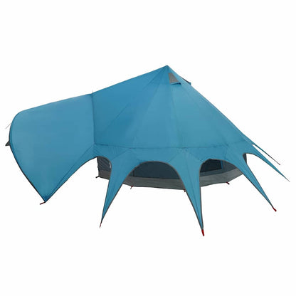 Teepee Tent 5-Person with Roof Blue and Grey 415 x 415 x 247 cm