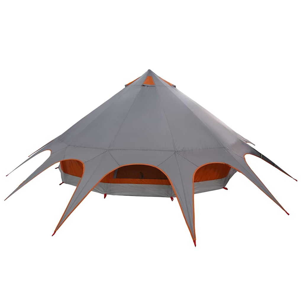 Teepee Tent 7-Person Grey and Orange 600 x 600 x 347 cm