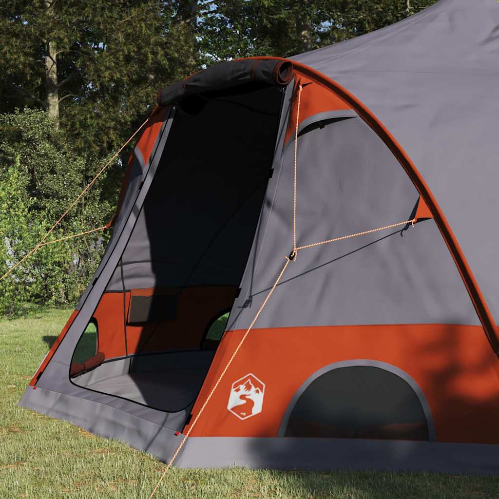 Dome Tent 4-Person with Roof Grey and Orange 505 x 450 x 248 cm