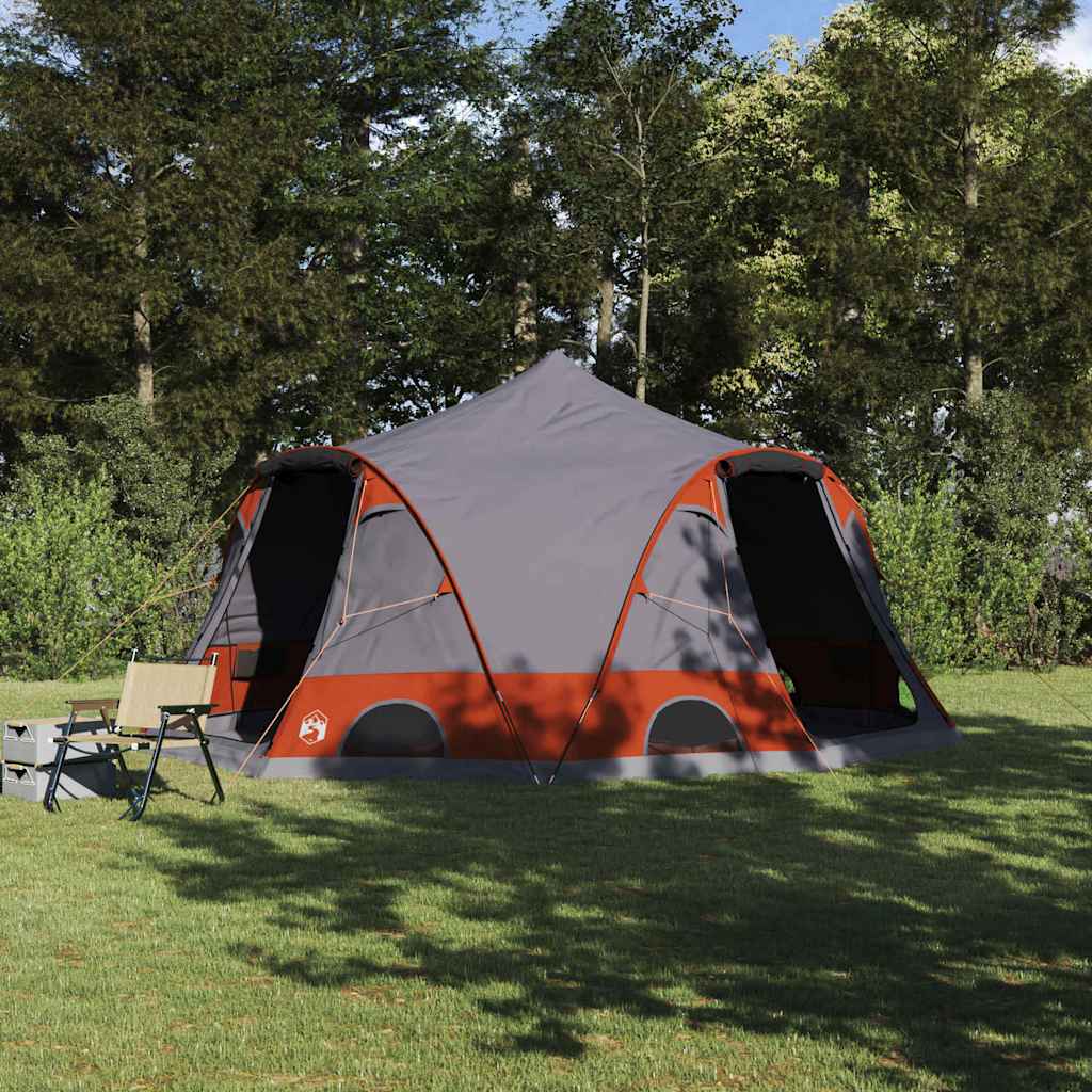 Dome Tent 4-Person with Roof Grey and Orange 505 x 450 x 248 cm