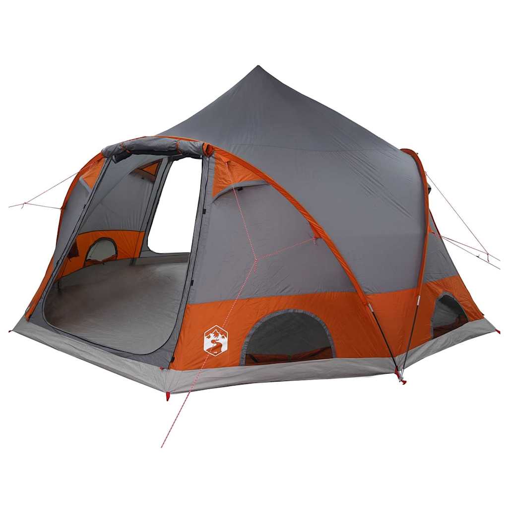 Dome Tent 4-Person with Roof Grey and Orange 505 x 450 x 248 cm