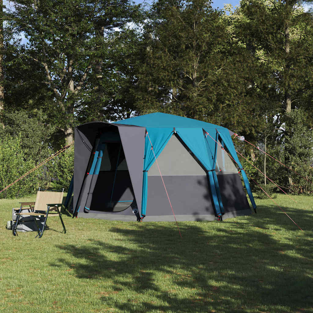 Cabin Tent 6-Person with Roof Blue 425 x 396 x 222 cm