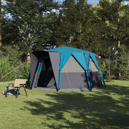 Cabin Tent 6-Person with Roof Blue 425 x 396 x 222 cm