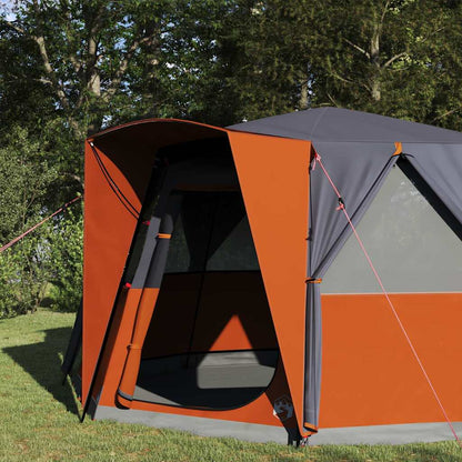 Cabin Tent 6-Person Grey and Orange 425 x 396 x 222 cm