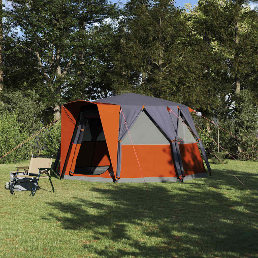 Cabin Tent 6-Person Grey and Orange 425 x 396 x 222 cm