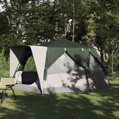 Cabin Tent 7-Person with Roof Green 400 x 350 x 212 cm