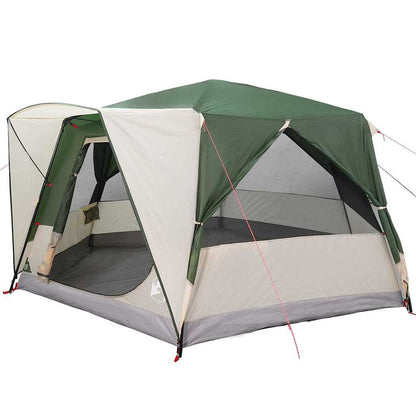 Cabin Tent 7-Person with Roof Green 400 x 350 x 212 cm