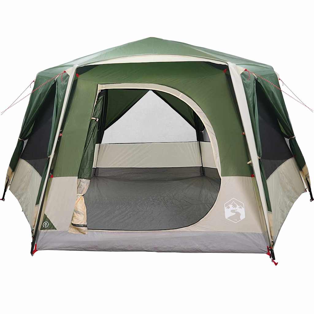 Cabin Tent 7-Person with Roof Green 400 x 350 x 212 cm