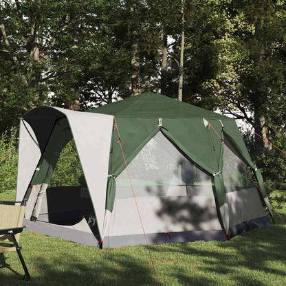Cabin Tent 5-Person Green and White 333 x 317 x 194 cm