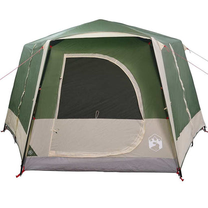 Cabin Tent 5-Person Green and White 333 x 317 x 194 cm