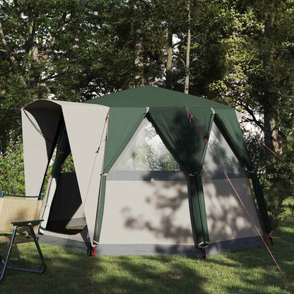 Cabin Tent 3-Person Green and White 320 x 320 x 203 cm