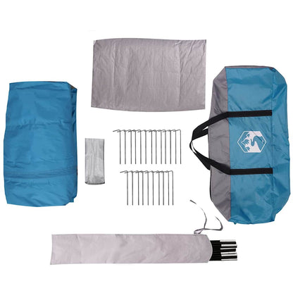 Cabin Tent 3-Person with Roof Blue and Grey 320 x 320 x 203 cm