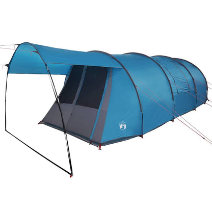 Tunnel Tent 4-Person with Roof Blue and Grey 740 x 370 x 220 cm