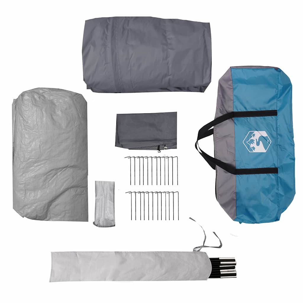 Tunnel Tent 5-Person with Roof Blue and Grey 805 x 405 x 211 cm