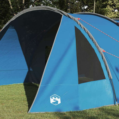 Tunnel Tent 6-Person with Roof Blue and Grey 890 x 470 x 220 cm