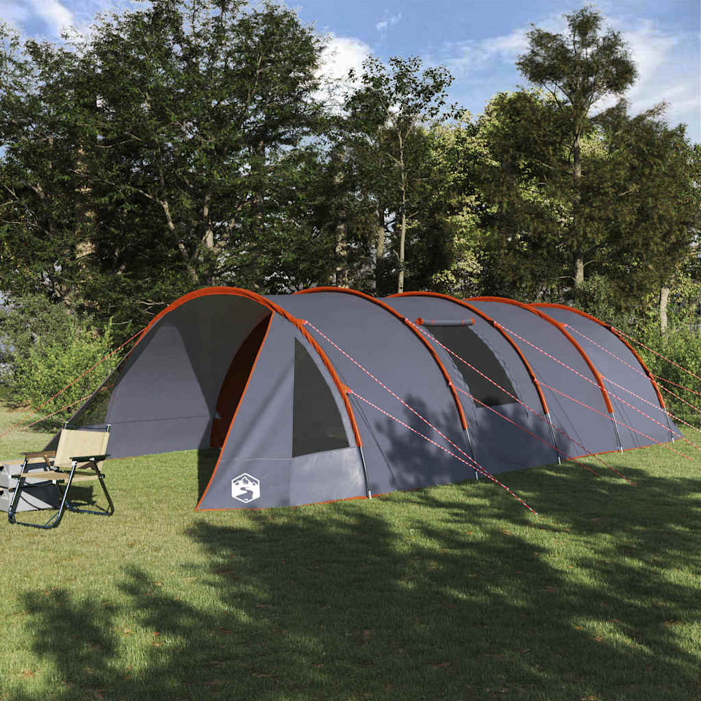 Tunnel Tent 6-Person Grey and Orange 890 x 470 x 220 cm