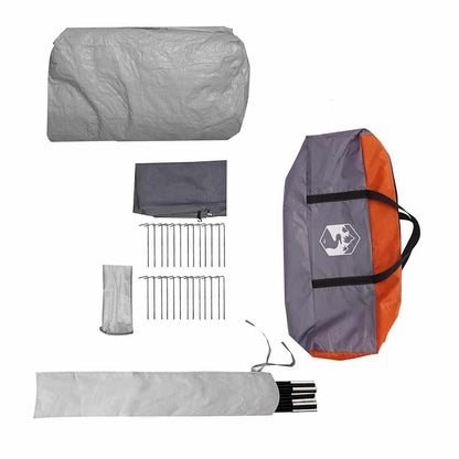 Tunnel Tent 6-Person Grey and Orange 700 x 590 x 215 cm