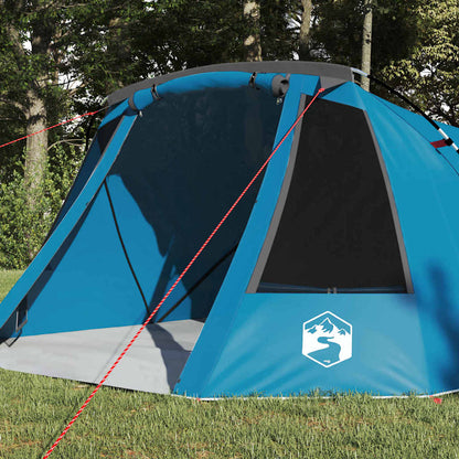 Tunnel Tent 3-Person with Roof Blue and Grey 328 x 228 x 115 cm