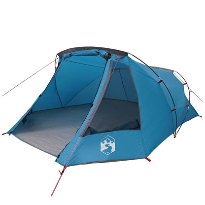 Tunnel Tent 3-Person with Roof Blue and Grey 328 x 228 x 115 cm