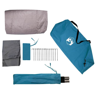 Tunnel Tent 4-Person with Roof Blue and Grey 318 x 275 x 140 cm