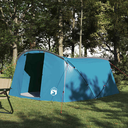 Tunnel Tent 4-Person with Roof Blue and Grey 318 x 275 x 140 cm