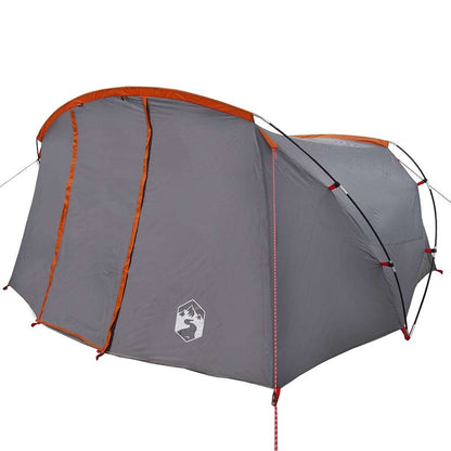 Tunnel Tent 4-Person Grey and Orange 318 x 275 x 140 cm