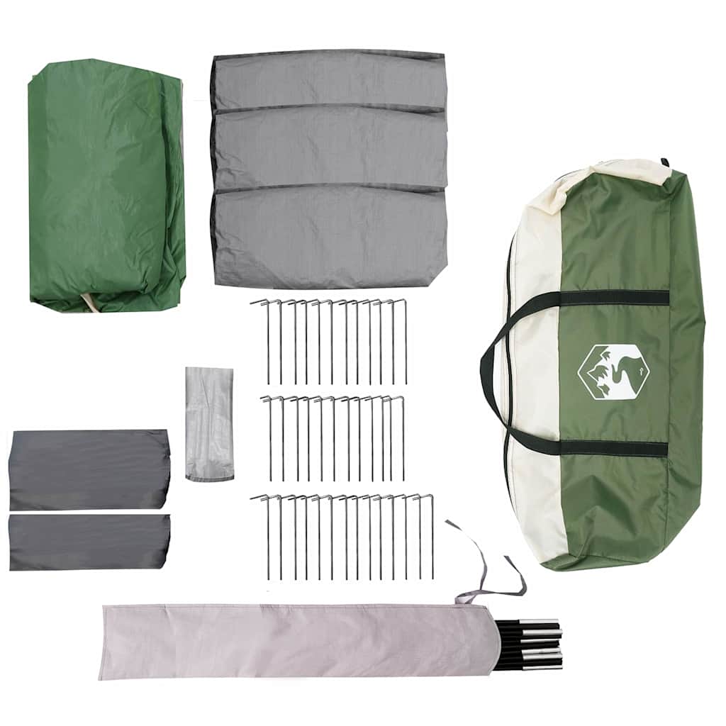 Family Tent 12-Person Green and White 760 x 645 x 230 cm