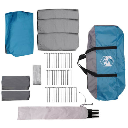 Family Tent 12-Person Blue and Grey 760 x 645 x 230 cm