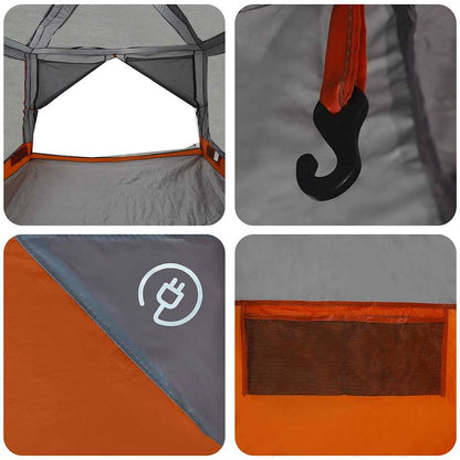 Inner Tent 7-Person with Roof Grey and Orange 300 x 300x 250 cm