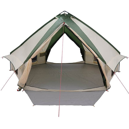 Teepee Tent 10-Person Green and White 567 x 470 x 242 cm