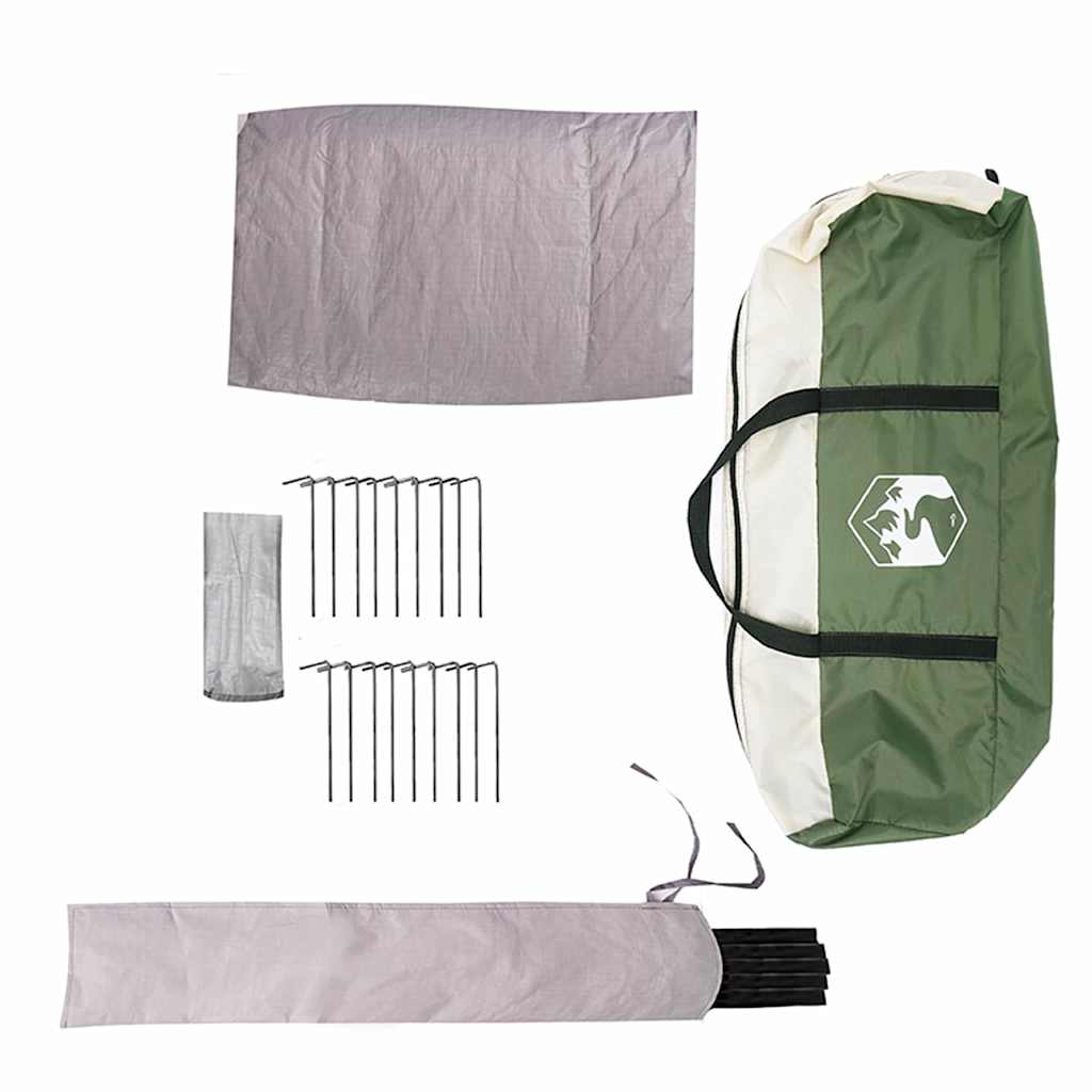 Teepee Tent 8-Person Green and White 490 x 410 x 210 cm