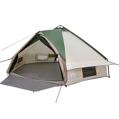 Teepee Tent 8-Person Green and White 490 x 410 x 210 cm