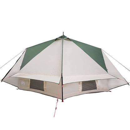 Teepee Tent 8-Person Green and White 490 x 410 x 210 cm