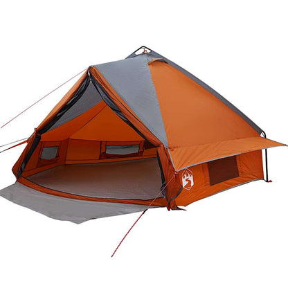 Teepee Tent 8-Person Grey and Orange 490 x 410 x 210 cm
