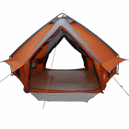 Teepee Tent 8-Person Grey and Orange 490 x 410 x 210 cm
