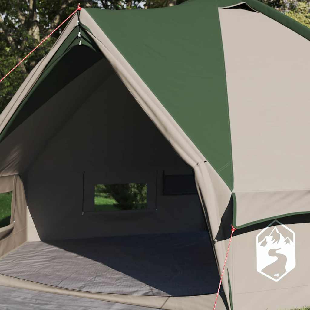 Teepee Tent 6-Person Green and White 431 x 366 x 185 cm