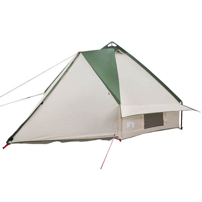 Teepee Tent 6-Person Green and White 431 x 366 x 185 cm