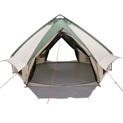 Teepee Tent 6-Person Green and White 431 x 366 x 185 cm