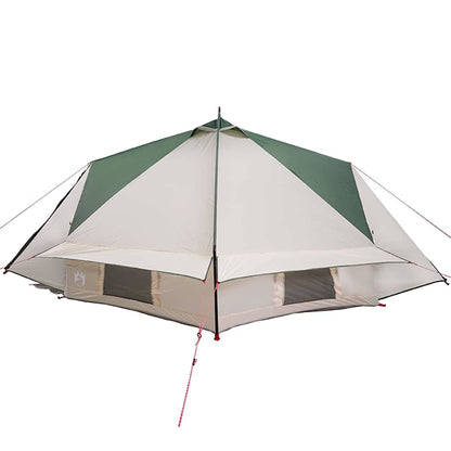 Teepee Tent 6-Person Green and White 431 x 366 x 185 cm