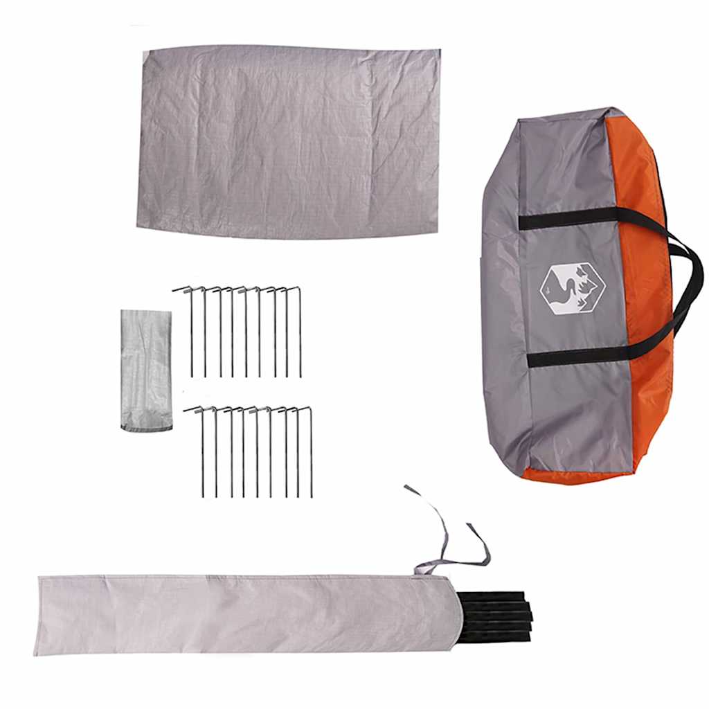 Teepee Tent 6-Person Grey and Orange 431 x 366 x 185 cm
