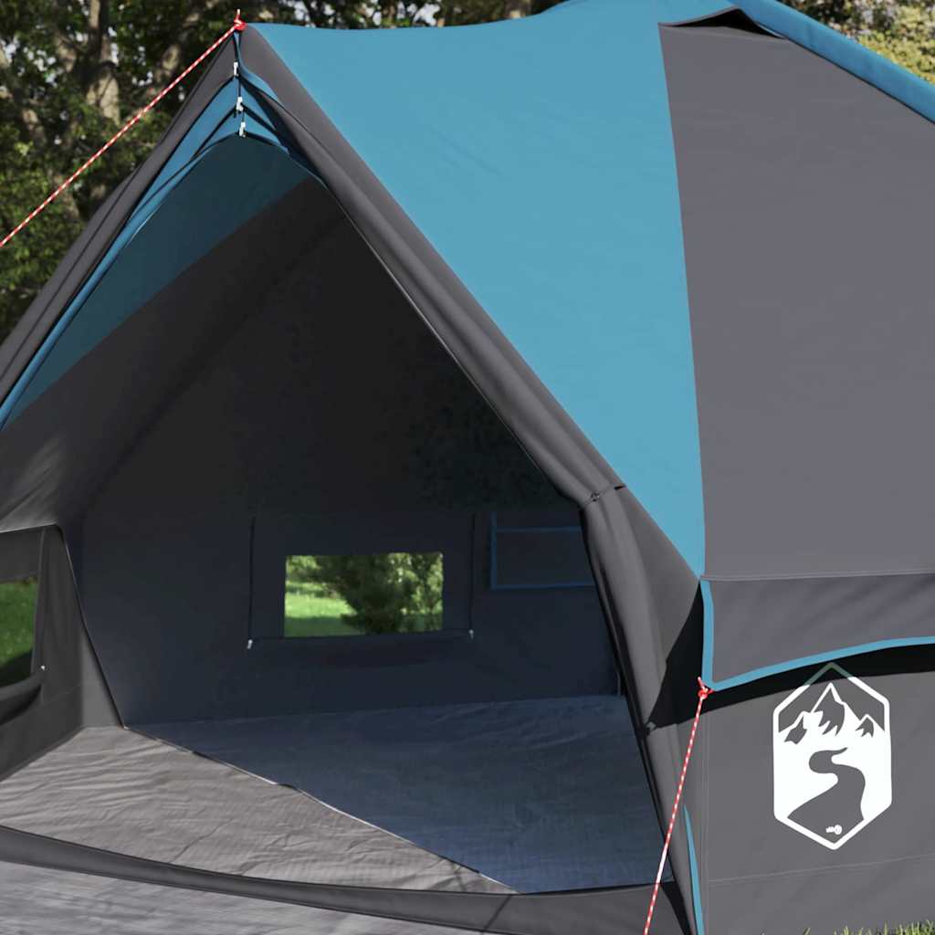 Teepee Tent 4-Person with Roof Blue and Grey 388 x 320 x 169 cm