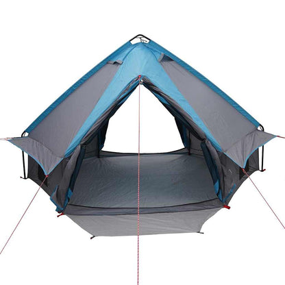 Teepee Tent 4-Person with Roof Blue and Grey 388 x 320 x 169 cm