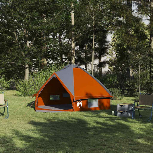 Teepee Tent 4-Person 4-Person Grey and Orange