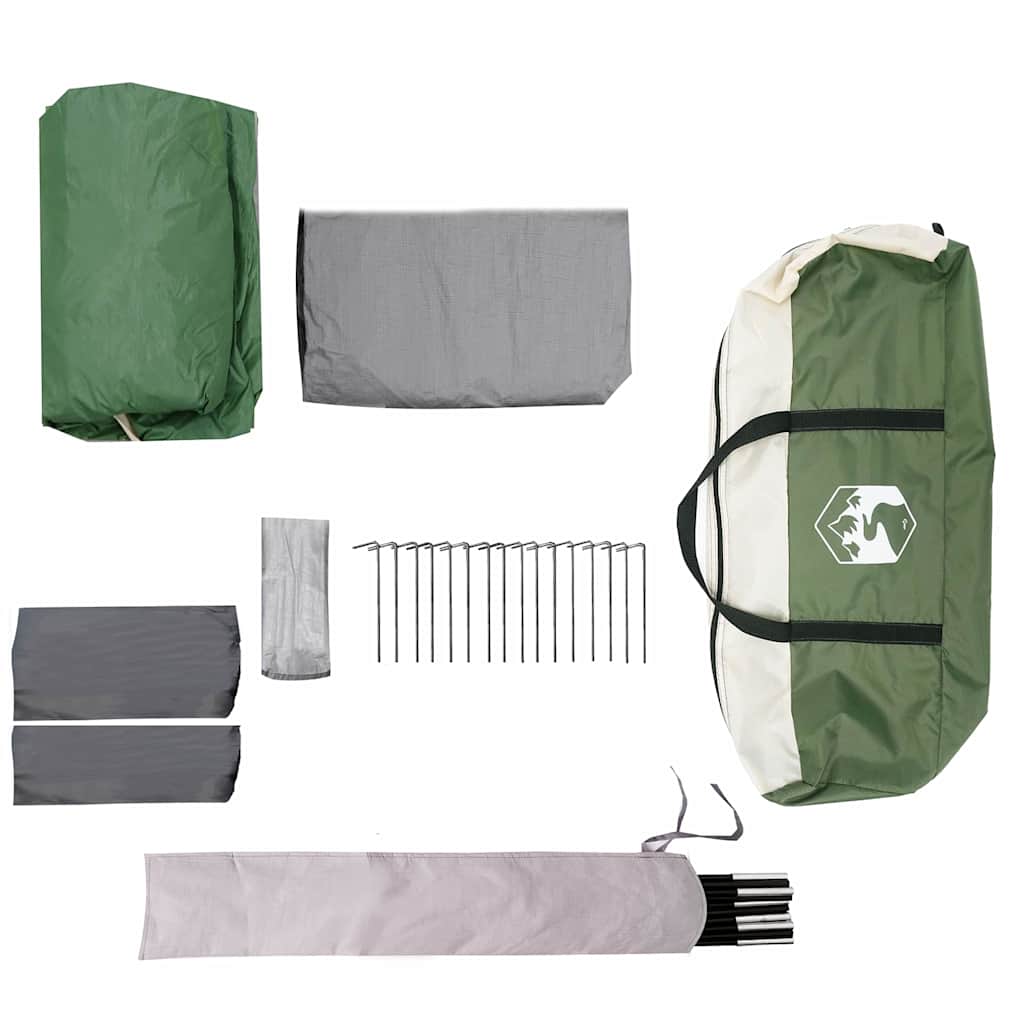 Family Tent 10-Person Green and Grey 460 x 430 x 214 cm