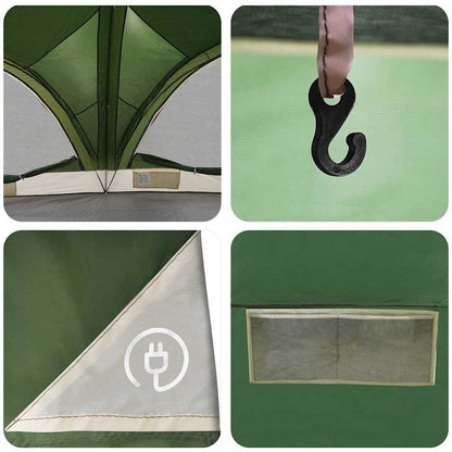 Family Tent 10-Person Green and Grey 460 x 430 x 214 cm