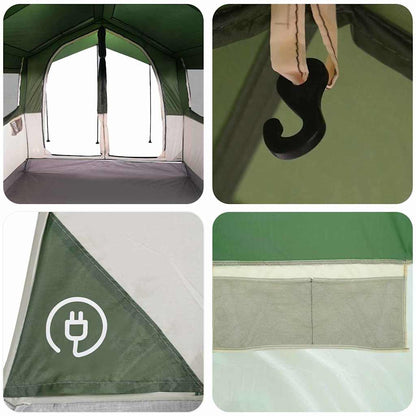Family Tent 4-Person Green and White 324 x 255 x 230 cm