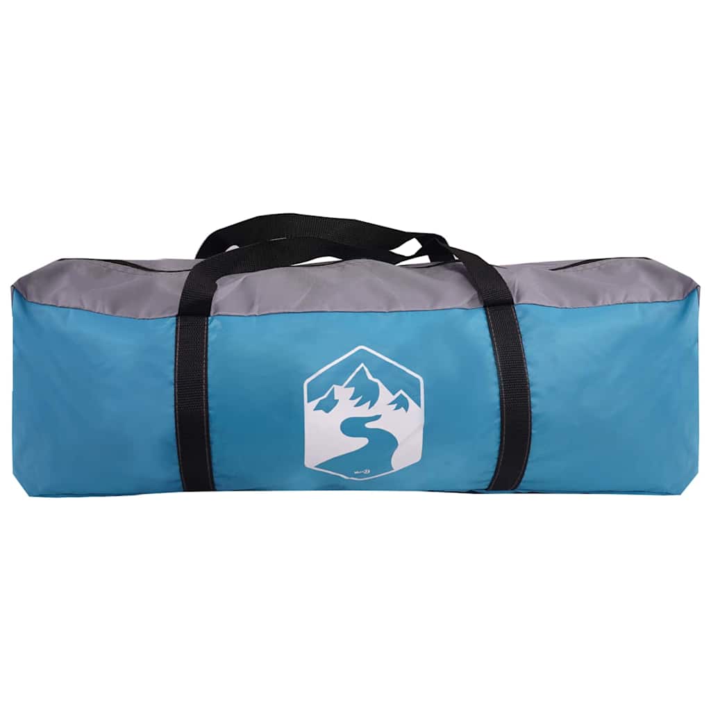 Family Tent 4-Person with Roof Blue and Grey 324 x 255 x 230 cm