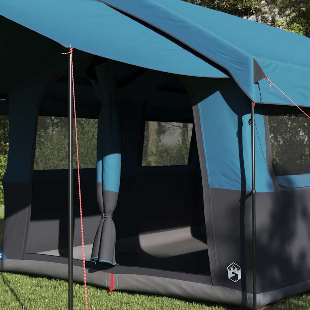 Family Tent 4-Person with Roof Blue and Grey 324 x 255 x 230 cm