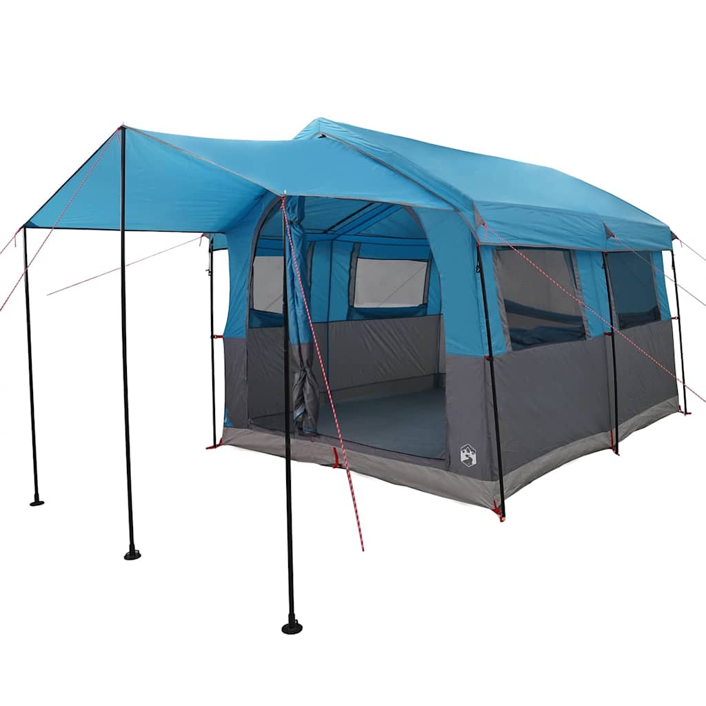 Family Tent 4-Person with Roof Blue and Grey 324 x 255 x 230 cm