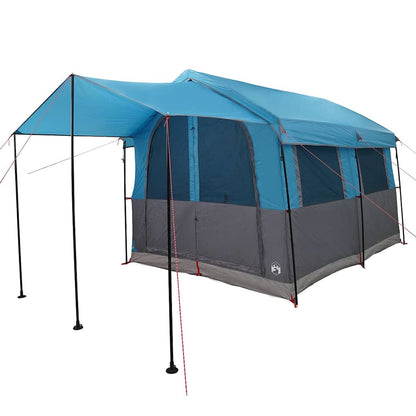 Family Tent 4-Person with Roof Blue and Grey 324 x 255 x 230 cm